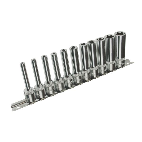 Набор головок торцевых глубоких JTC-H311E (3/8", TORX, Е4-Е18, 11 предметов)