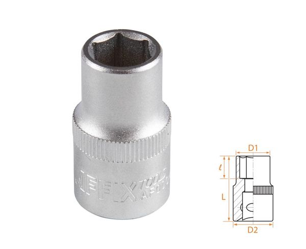 Головка торцевая стандартная шестигранная 1/2" 12 мм AFFIX AF00040012