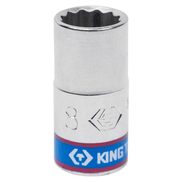 Головка торцевая стандартная двенадцатигранная 1/4", 8 мм KING TONY 233008M