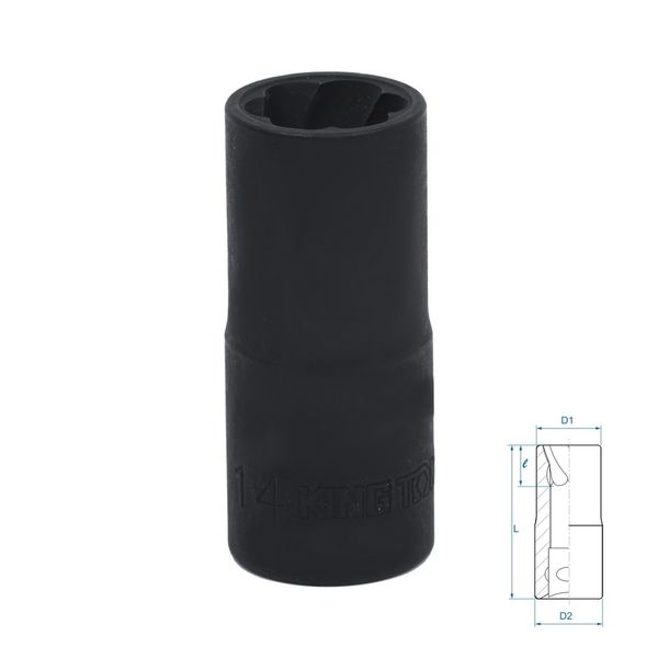 Головка для поврежденного крепежа 1/2", 14 мм KING TONY 9TD403-14M
