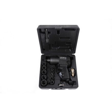Licota PAW-04006RK2 Гайковерт пневматический ударный 1/2" 563 Нм (57 кГм) с головками 9-27 мм и аксессуарами, в кейсе