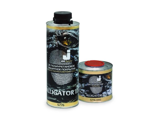 Покрытие на полиуретановой основе JETA PRO - 5776 Alligator II-2К для защиты поверхности с катализатором, 0.8+0.2л, тёмно-серое