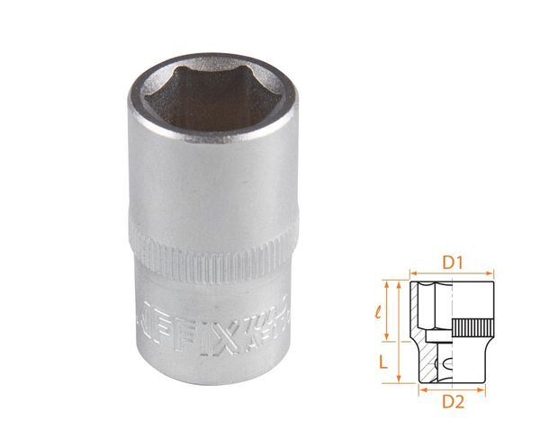 Головка торцевая стандартная шестигранная 1/2" 15 мм AFFIX AF00040015