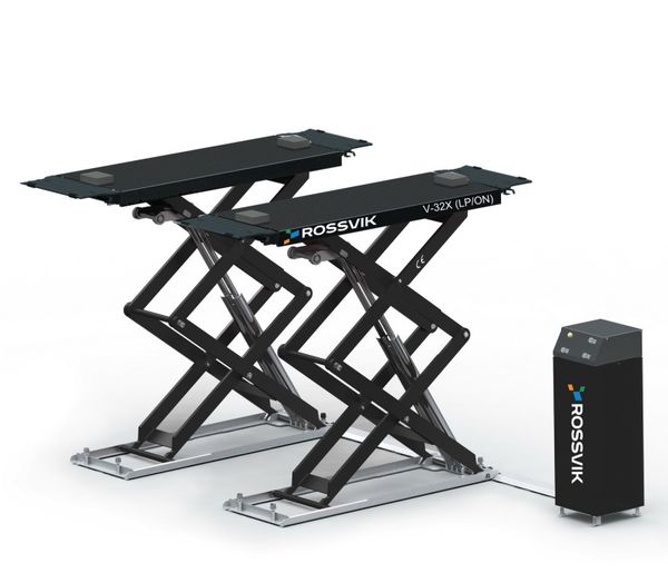 Автоподъемник ножничный напольный ROSSVIK PRO V-32X (LP/ON) (г/п 3.2 т, 380 В, RAL7040, цвет серый)