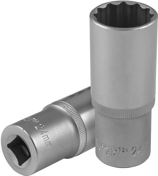 Головка торцевая глубокая S04HD4724, 12-гранная, 1/2"DR, 24 мм