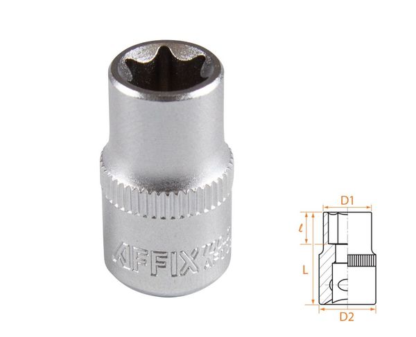 Головка торцевая TORX Е-стандарт 1/4" E10 AFFIX AF00023010