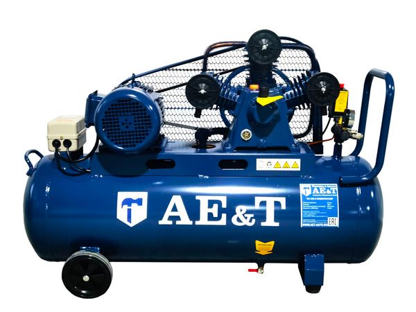 Компрессор поршневой AE&T TK-100-4, ресивер 100л, производительность 440л/мин, 380В