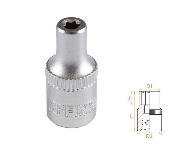 Головка торцевая TORX Е-стандарт 1/4" E4 AFFIX AF00023004