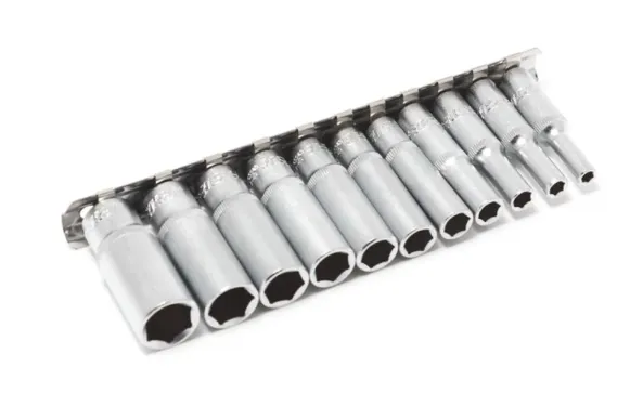 Набор головок глубоких 11пр. 1/4''6гр.(4,5,5.5,6-13мм), на планке
