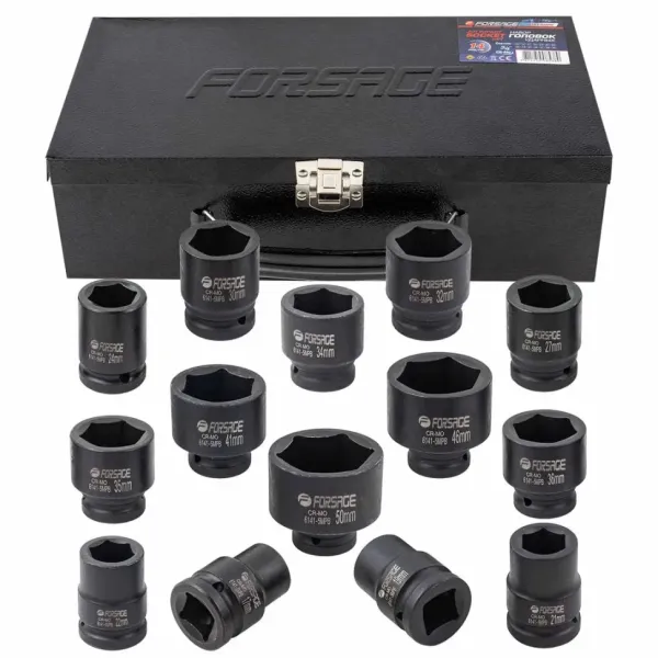 Набор головок ударных 3/4''14пр.(17,19,21,22,24,27,30,32,34,35,36,41,46,50) в кейсе