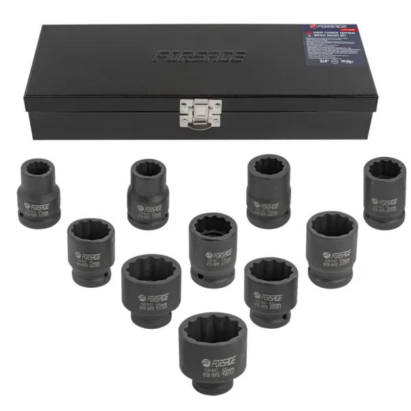 Набор головок ударных 3/4''10пр. (12гр.) (17,19,22,24,27,30,32,36,41,46мм)