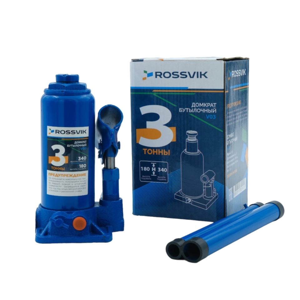 Домкрат бутылочный ROSSVIK V03 (г/п 3,0 т)
