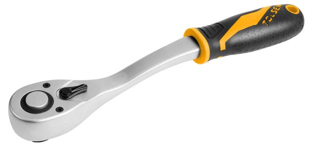 Трещотка "GRIPro" 3/8" 202 мм 72 зубца флажковая с кнопкой TOLSEN TT16119