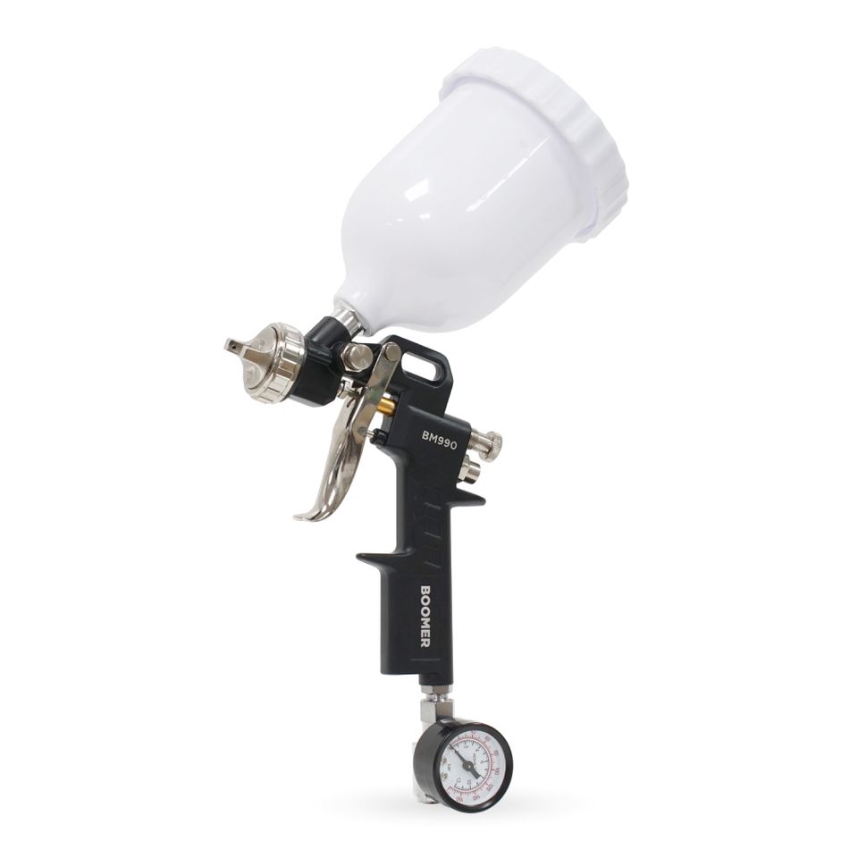 Краскопульт BOOMER BM990 KIT CONV с верхним пластиковым бачком, 0,6 л, сопло 1,4/1,7/2,0 мм
