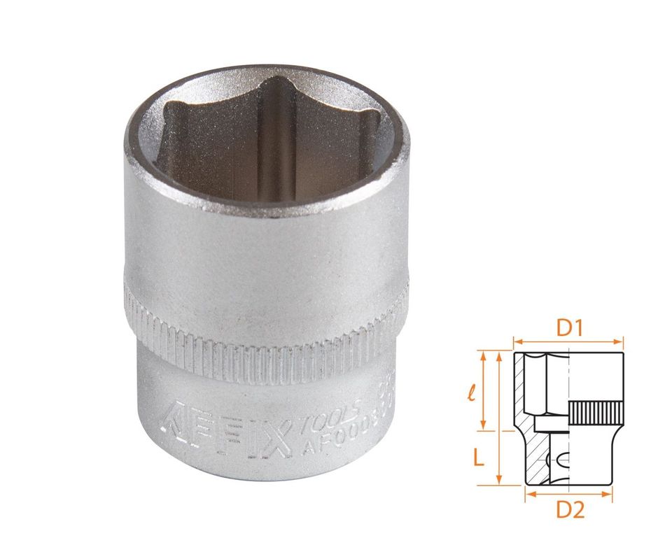 Головка торцевая стандартная шестигранная 3/8" 19 мм AFFIX AF00030019