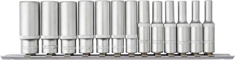 Набор головок торцевых глубоких Thorvik S11S2113SM (1/4"DR на держателе, 4-14 мм, 13 предметов)