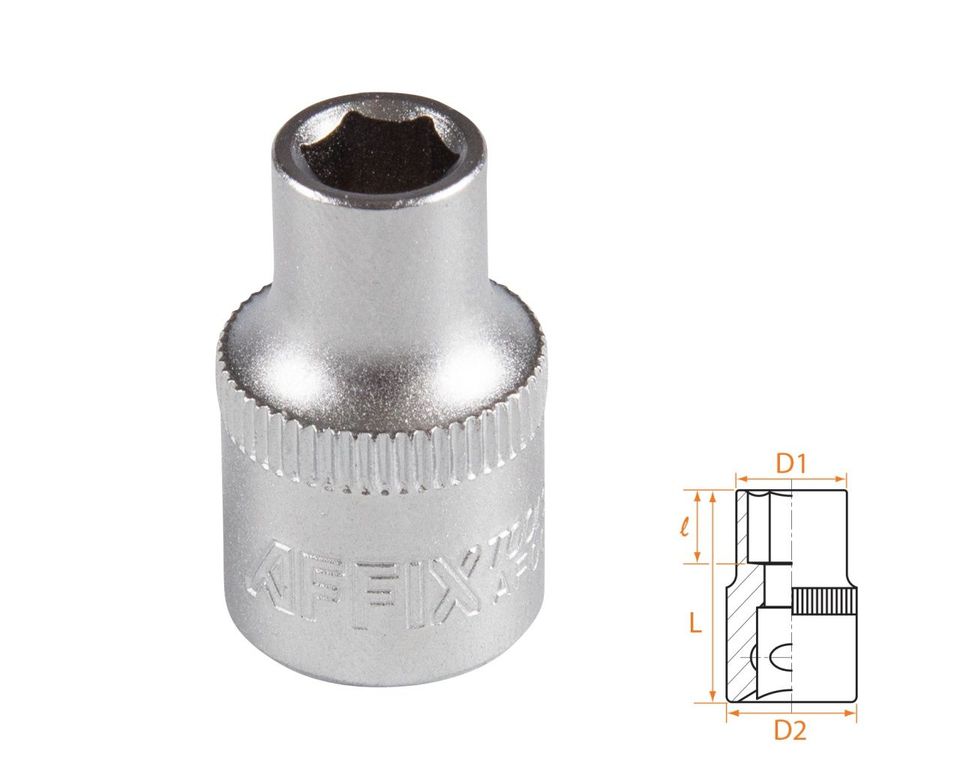 Головка торцевая стандартная шестигранная 3/8" 7 мм AFFIX AF00030007