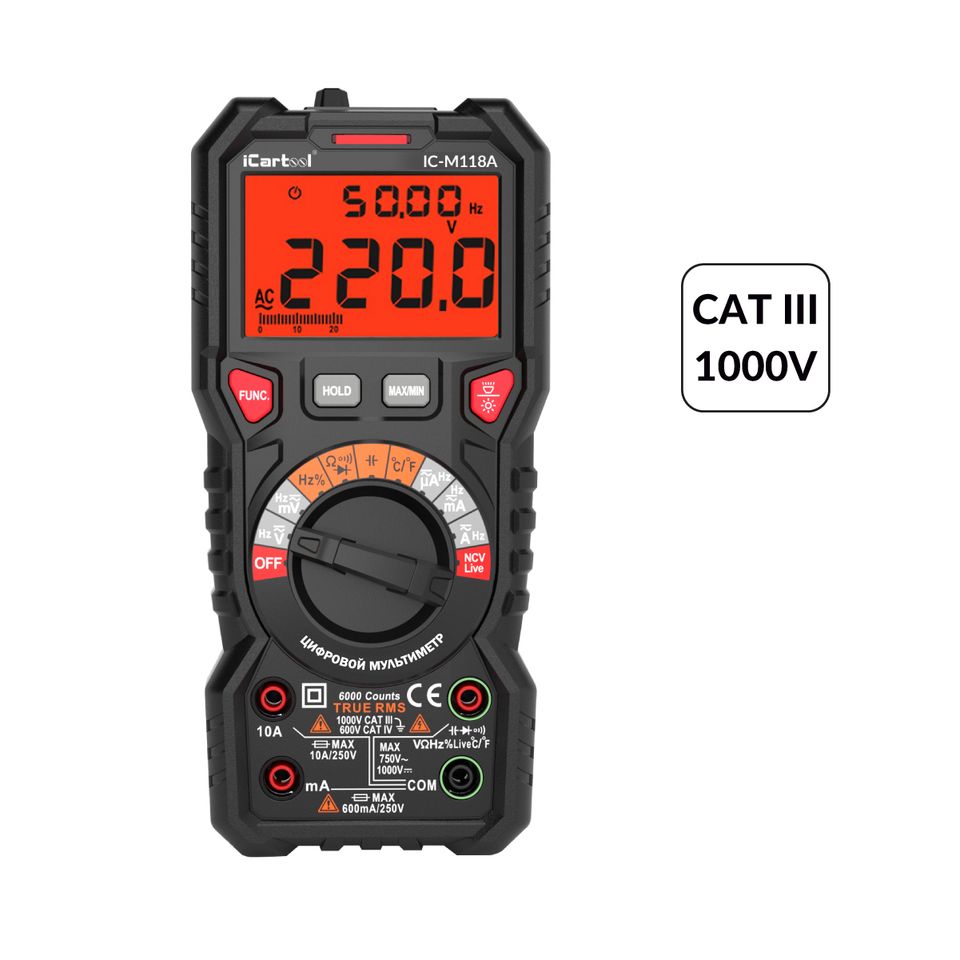 Мультиметр цифровой iCartool IC-M118A