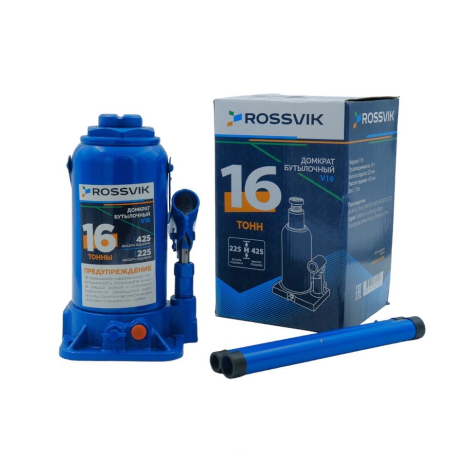 Домкрат бутылочный ROSSVIK V16 (г/п 16 т)