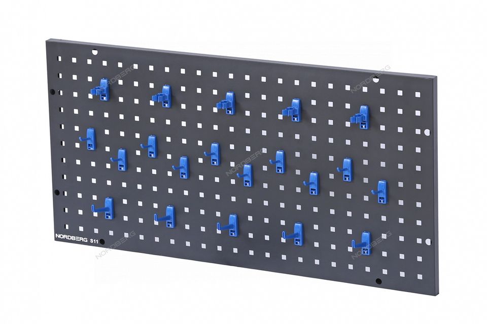 Панель перфорированная NORDBERG S11 (900x450 мм, с набором крюков)