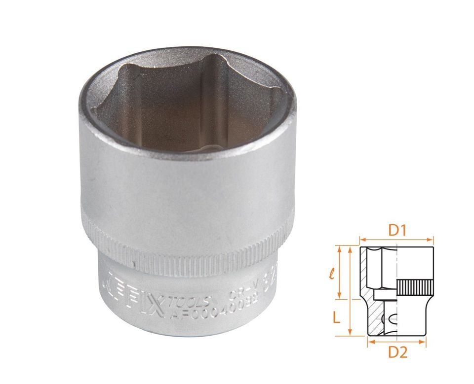 Головка торцевая стандартная шестигранная 1/2" 32 мм AFFIX AF00040032