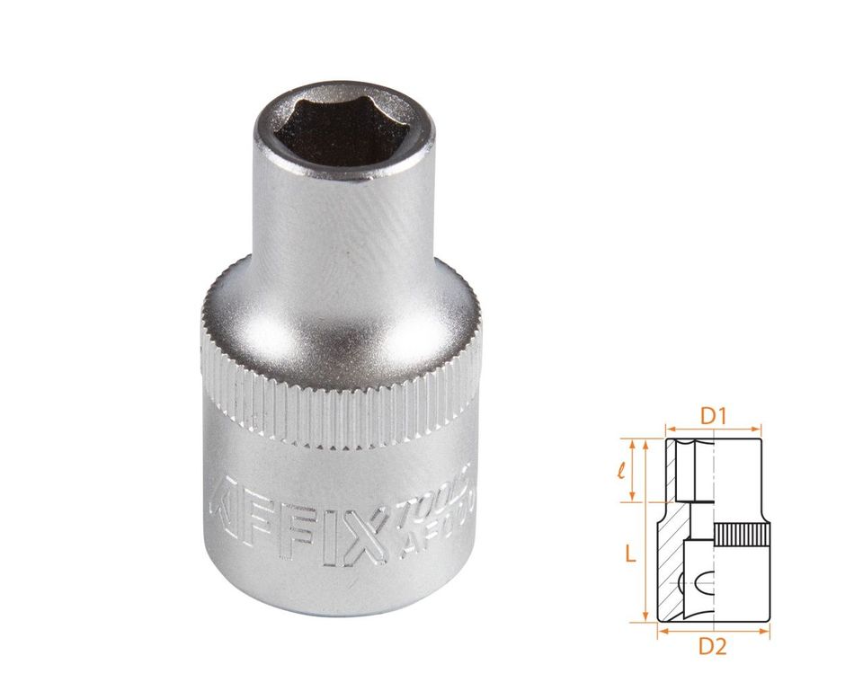 Головка торцевая стандартная шестигранная 1/2" 9 мм AFFIX AF00040009