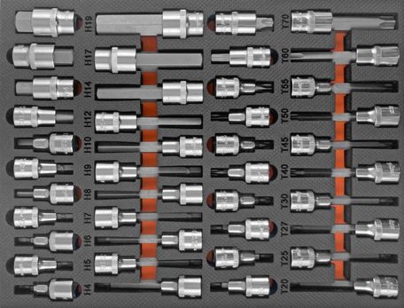 Набор насадок торцевых Ombra OMT42STE, 1/2" DR со вставками-битами