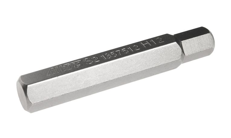 Бита HEX 6-ти гранная удлиненная JTC-1357512 (H12х75 мм, 10 мм, S2)
