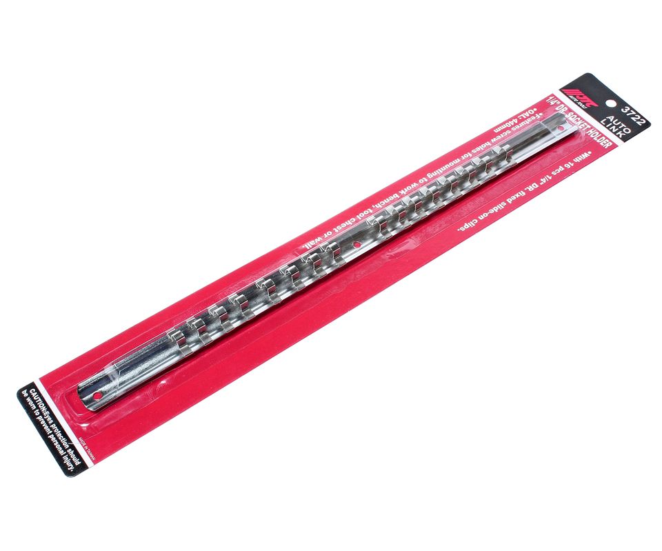 Держатель головок JTC-3722 (1/4", L=400 мм, стальная рейка, 16 шт.)