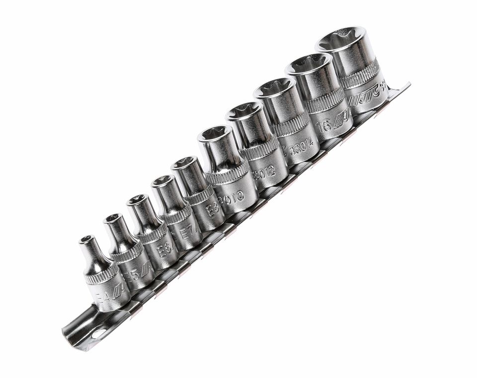 Набор головок торцевых JTC-3901 (1/4"-3/8", TORX, Е4-Е18, 10 предметов)