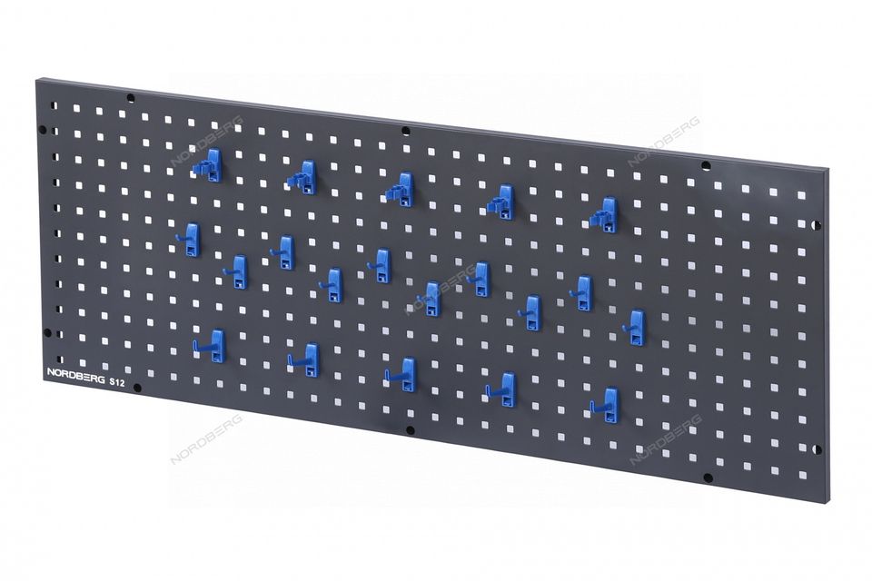 Панель перфорированная NORDBERG S12 (1200x450 мм, с набором крюков)