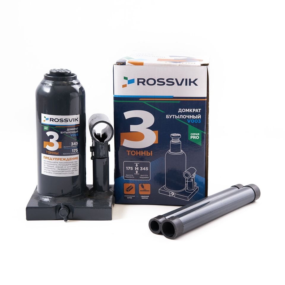 Домкрат бутылочный ROSSVIK V003PRO (г/п 3,0 т)