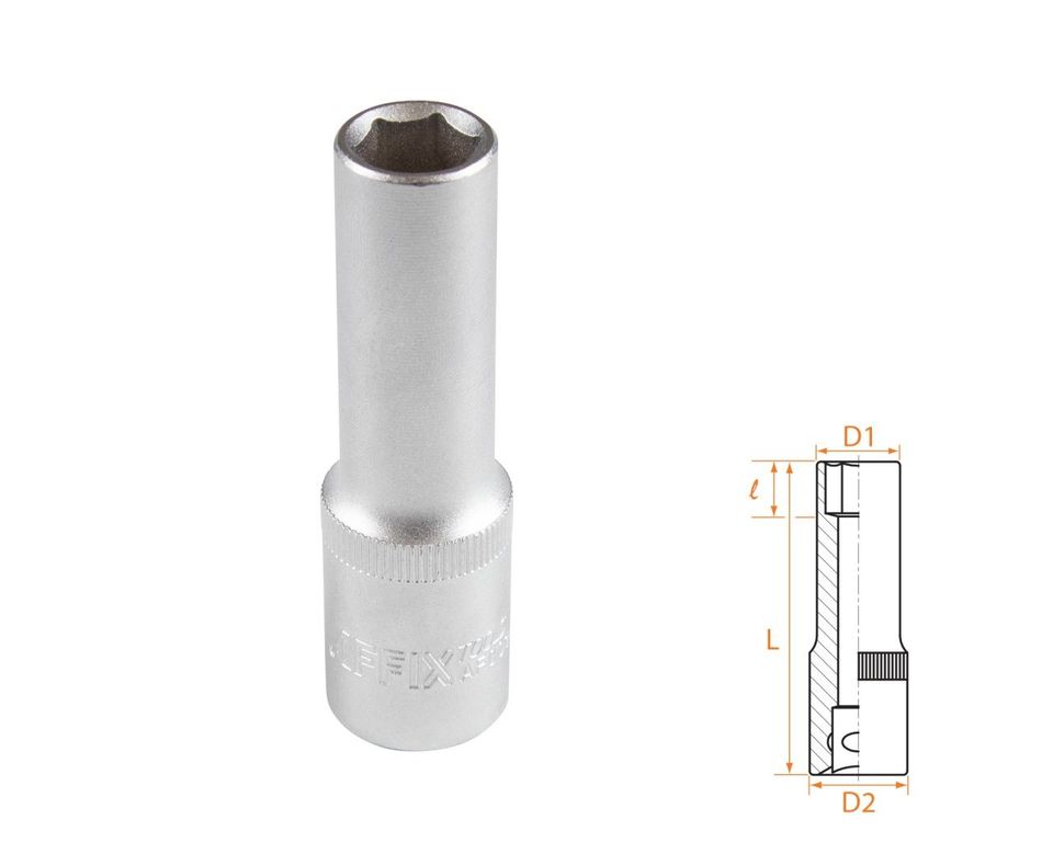 Головка торцевая глубокая шестигранная 1/2" 12 мм AFFIX AF00140012