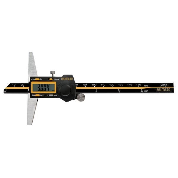 ASIMETO 327-08-7 Штангенглубиномер цифровой ABS 0,01 мм, 0—200 мм