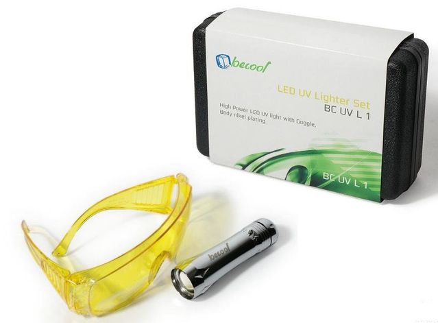 Течеискатель BC-UV-L-1 ультрафиолетовый в кейсе (светодиодный фонарик + очки)