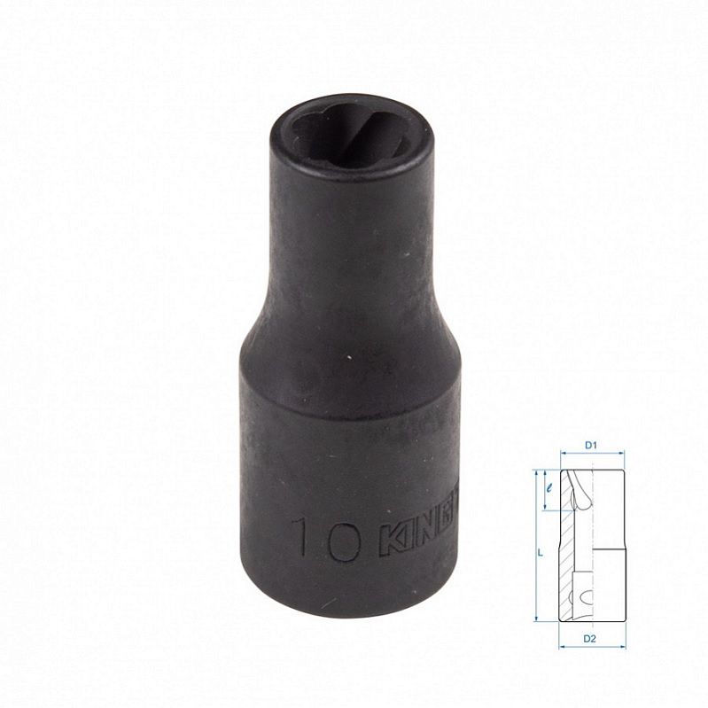 Головка для поврежденного крепежа KING TONY 9TD403-10M, 1/2", 10 мм