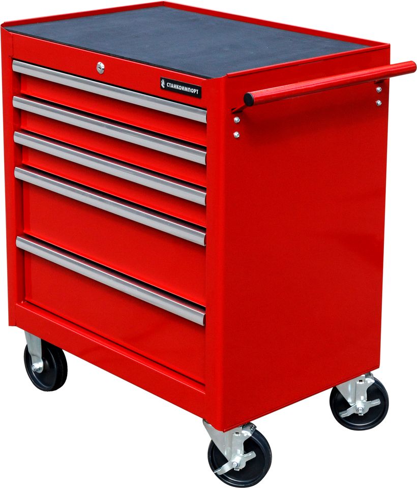 Тележка инструментальная СТАНКОИМПОРТ BTD-271051CIS red (5 ящиков, красный цвет)