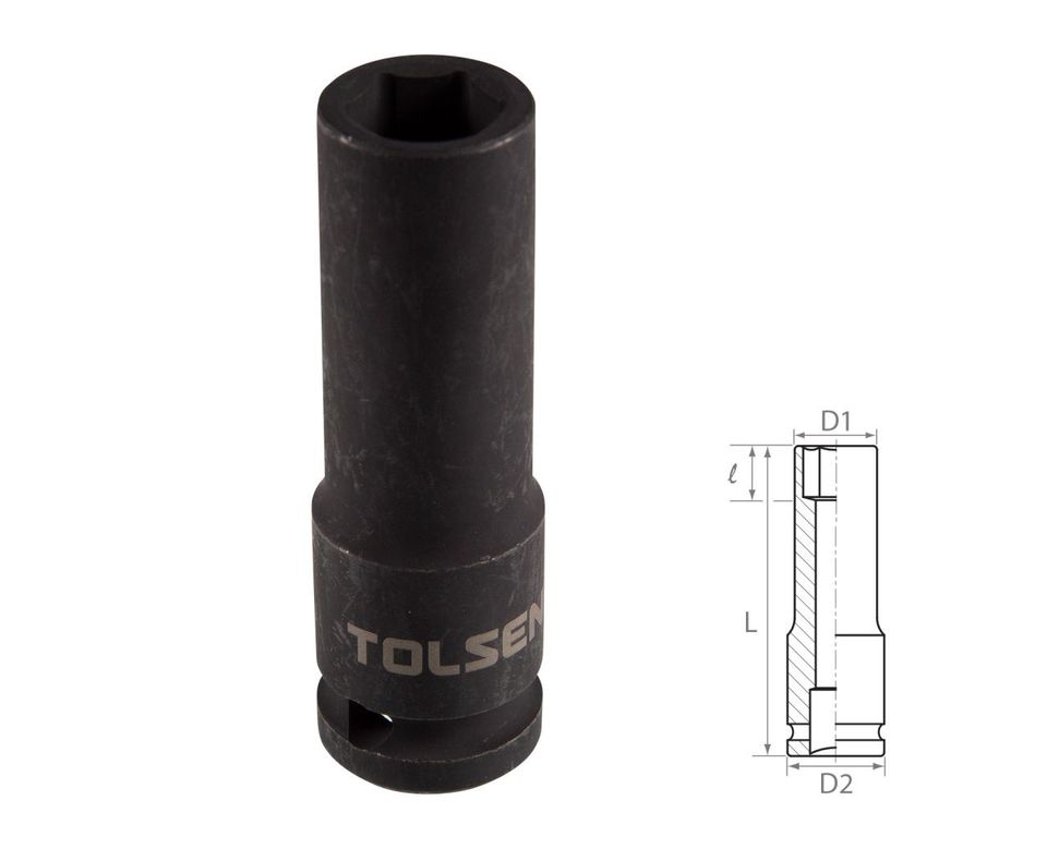 Головка торцевая ударная глубокая шестигранная 1/2" 14 мм TOLSEN TT18264