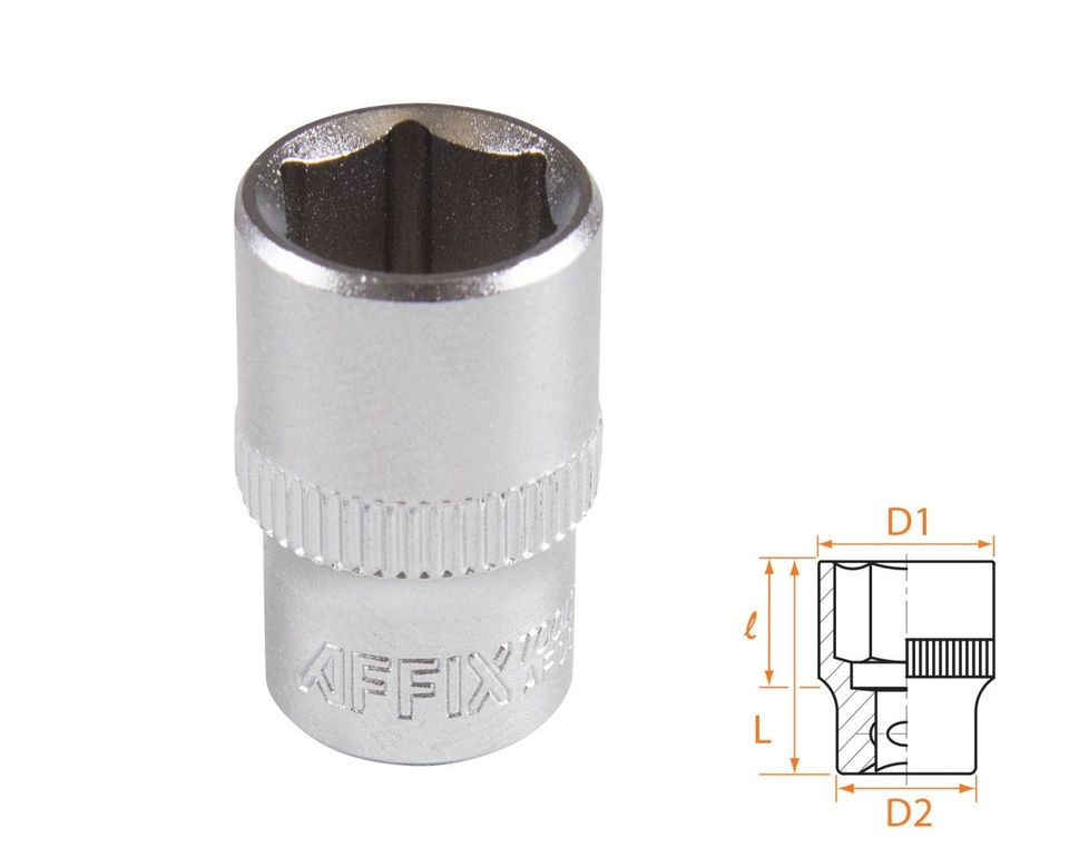 Головка торцевая стандартная шестигранная 1/4" 11 мм AFFIX AF00020011
