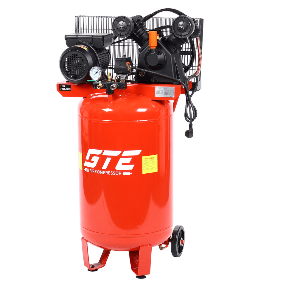 Компрессор поршневой ременной вертикальный GTE-MR4B120300B (220 В, 300 л/мин, ресивер-120 л)