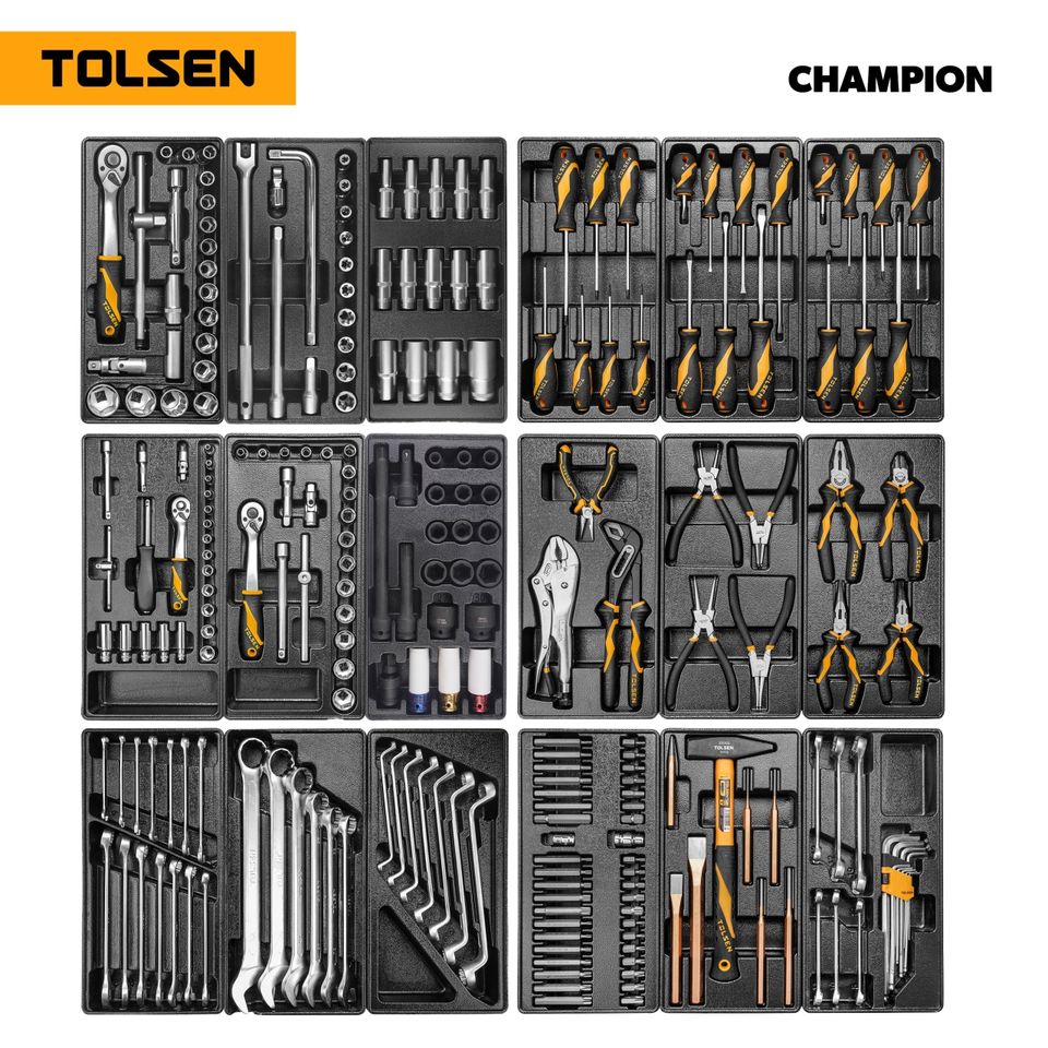 Набор инструментов "CHAMPION" для тележки TOLSEN TT85416-239 (18 ложементов, 239 предметов)