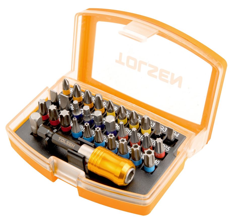 Набор вставок (бит) 1/4" PH, PZ, Hex, Torx, Slotted 32 предмета TOLSEN TT20370