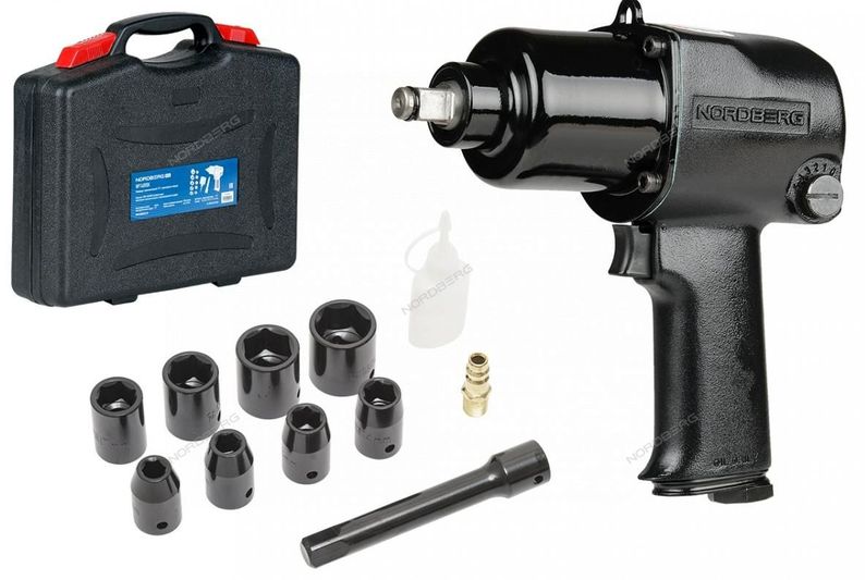 Пневмогайковерт ударный в кейсе 1/2", 850 Нм NORDBERG ECO NP14085K