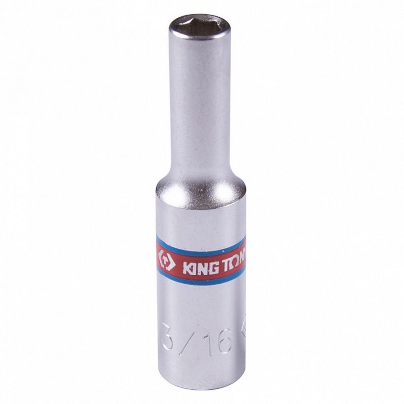 Головка торцевая глубокая шестигранная KING TONY 223506S, 1/4", 3/16", дюймовая