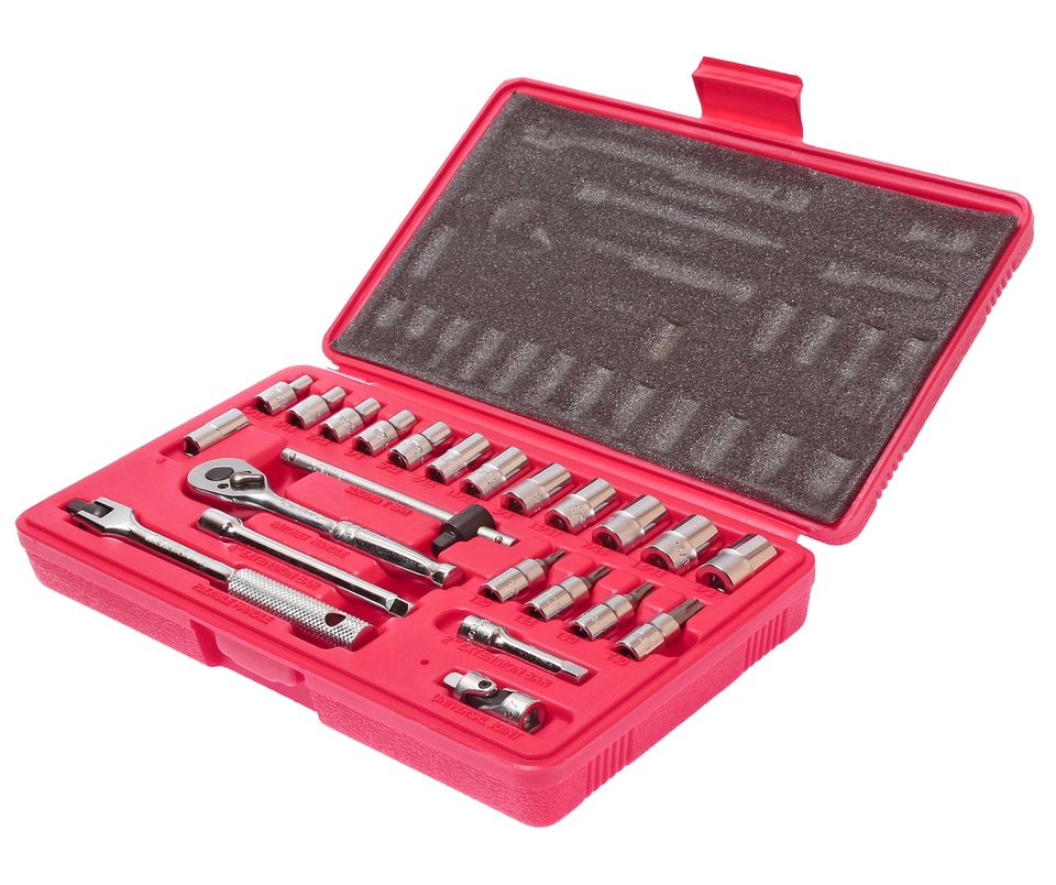 Набор головок торцевых и насадок 6-ти гранных JTC-H223S (1/4", 5/32"-1/2", Т20-Т40, 23 предмета в кейсе)