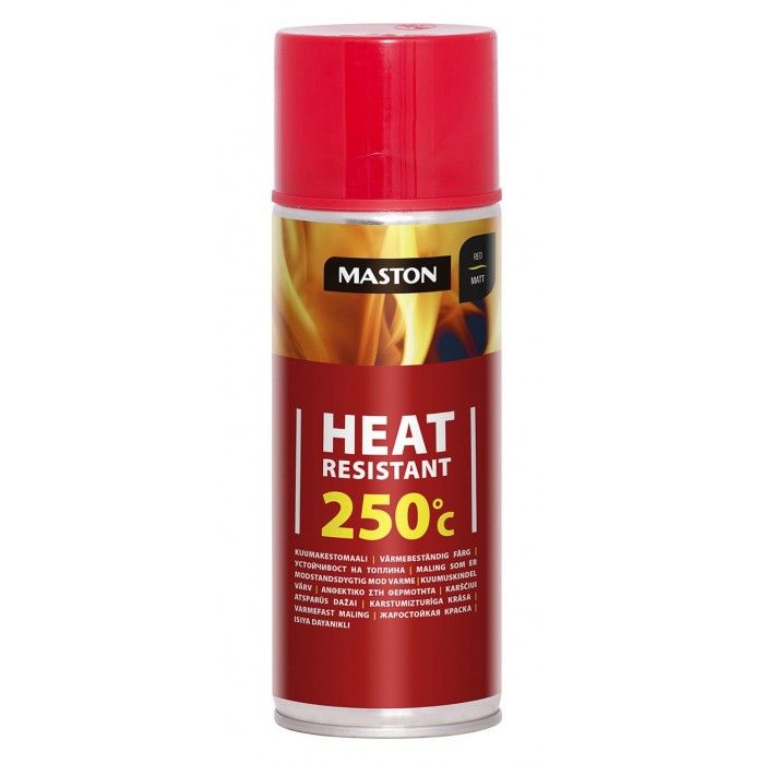 Краска аэрозольная термостойкая MASTON 250⁰С 400-805 красная 0.4 л