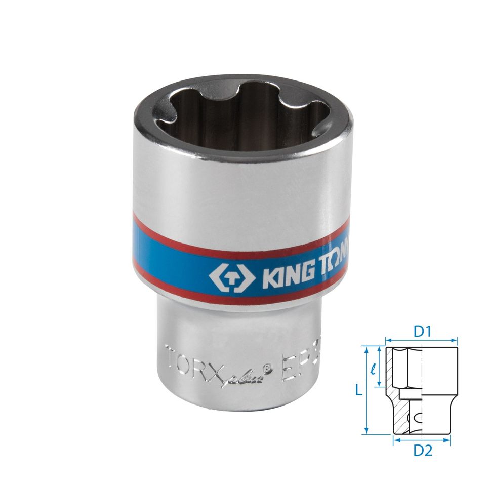 Головка торцевая TORX Plus 1/2", EP30, L = 45 мм KING TONY 433E30M