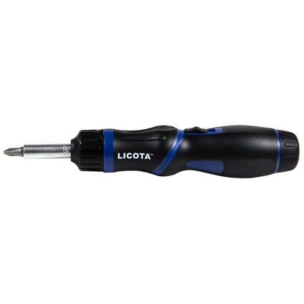 Licota ARD-12K04 Отвертка трещоточная с поворотной ручкой и сменными вставками 1/4", 9 пр.