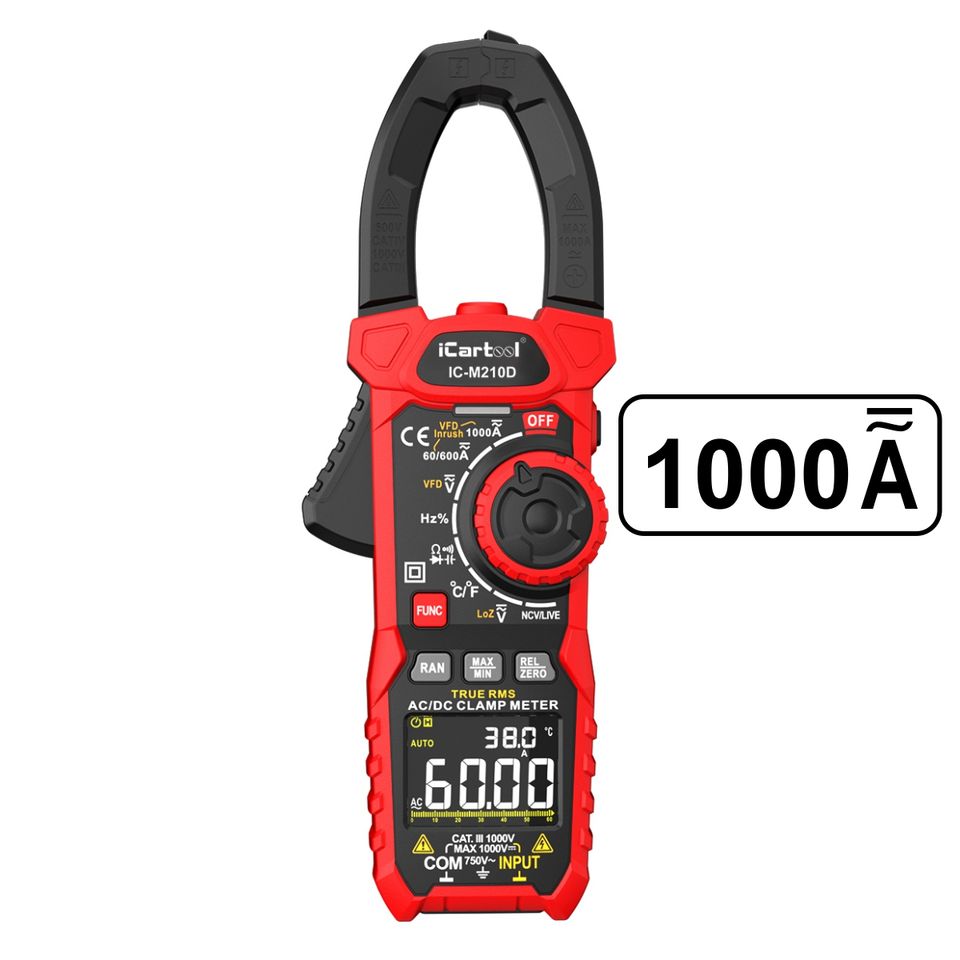 Токовые клещи постоянного/переменного тока 1000 A iCartool IC-M210D