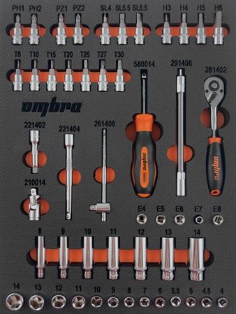 Набор головок торцевых Ombra OMT50STE, 1/4" DR с аксессуарами